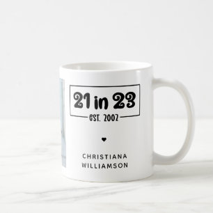 Custom Foto 21. Geburtstag Geschenk 21 im 23. Est  Kaffeetasse