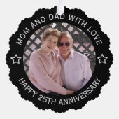 Custom Foto 25. Hochzeitstag Ornament Karte (Rückseite)
