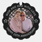 Custom Foto 25. Hochzeitstag Ornament Karte (Vorderseite)