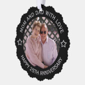 Custom Foto 25. Hochzeitstag Ornament Karte (Links)