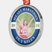 Custom Foto 26.2 Mein erster Marathon Ornament Aus Metall (Links)