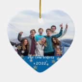 Custom Foto 2-seitig Frohe Weihnachten Keramik Ornament (Hinten)