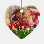 Custom Foto 2-seitig Frohe Weihnachten Keramik Ornament (Hinten)