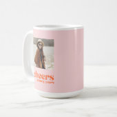 Custom Foto 40. Geburtstag jubelt rosa Aprikose Kaffeetasse (Vorderseite Links)