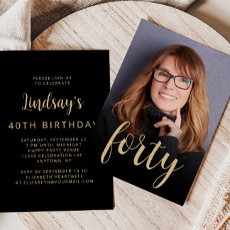Custom Foto 40. Geburtstag Party Einladung