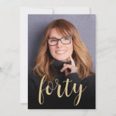 Custom Foto 40. Geburtstag Party Einladung (Vorderseite)