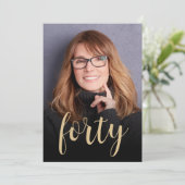 Custom Foto 40. Geburtstag Party Einladung (Stehend Vorderseite)