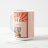 Custom Foto 40 und fabelhaft - Retro helle Pfirsic Kaffeetasse (Vorderseite Links)