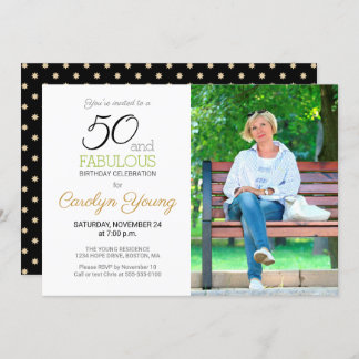 Custom Foto 50. Geburtstagsparty 50 und fabelhaft Einladung