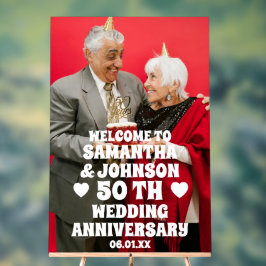 Custom Foto 50. Goldenes Hochzeitstag Acrylschild