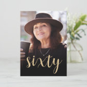 Custom Foto 60. Geburtstagsparty Einladung (Stehend Vorderseite)