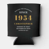 Custom Foto 70. Geburtstag Schwarz und Gold Dosenkühler (Vorderseite)
