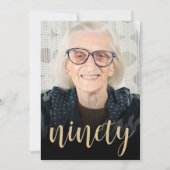 Custom Foto 90. Geburtstagsparty Einladung (Vorderseite)