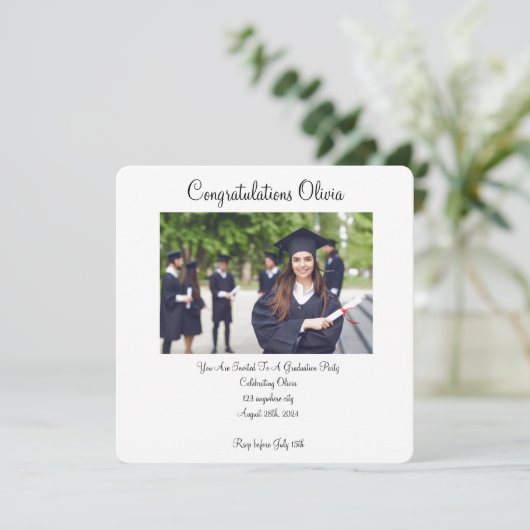 CUSTOM FOTO ABSCHLUSS 2024 SAVE THE DATE (Stehend Vorderseite)