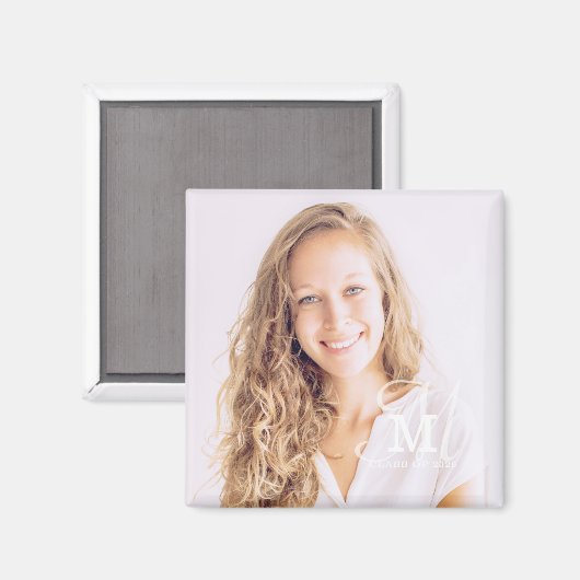 Custom Foto Abschluss der Monogram Class Year Magnet (Vorderseite/Rückseite)