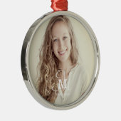 Custom Foto Abschluss der Monogram Class Year Ornament Aus Metall (Rechts)