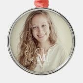 Custom Foto Abschluss der Monogram Class Year Ornament Aus Metall (Vorne)