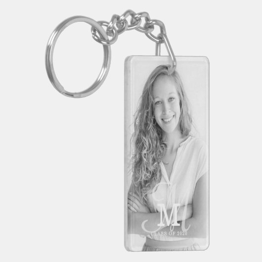 Custom Foto Abschluss der Monogram Class Year Schlüsselanhänger (Vorderseite links)