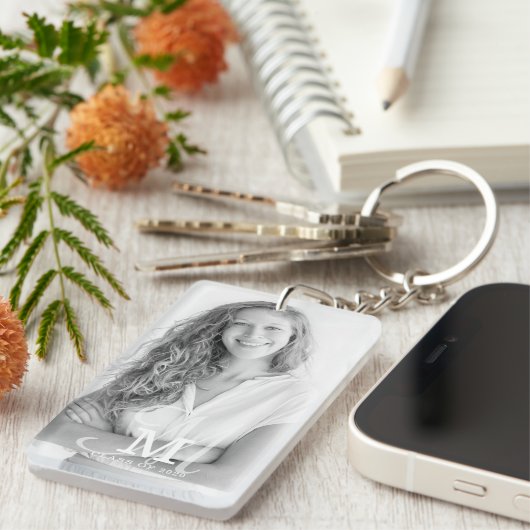 Custom Foto Abschluss der Monogram Class Year Schlüsselanhänger (Vorderseite rechts)