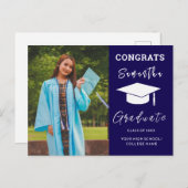 Custom Foto Abschluss Glückwunsch Grad Ankündigungspostkarte (Vorne/Hinten)