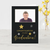 Custom Foto Abschluss Glückwünsche Gold Silber Karte (Gelbe Blume)