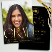 Custom Foto Abschluss Gold Foil Einladung