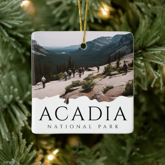 Custom Foto Acadia Nationalpark Souvenir Keramikornament (Baum)