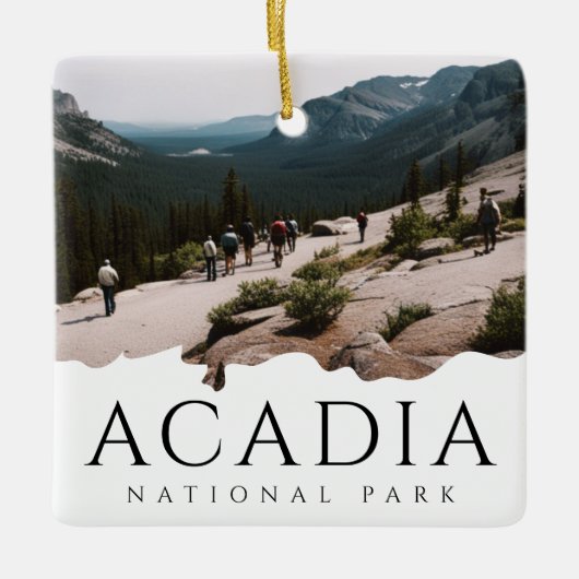 Custom Foto Acadia Nationalpark Souvenir Keramikornament (Vorderseite)