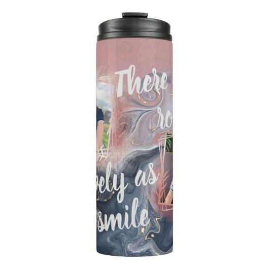 Custom Foto Agate Dusty Blue Rose Thermosbecher (Vorderseite)