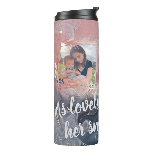 Custom Foto Agate Dusty Blue Rose Thermosbecher (Nach links gedreht)