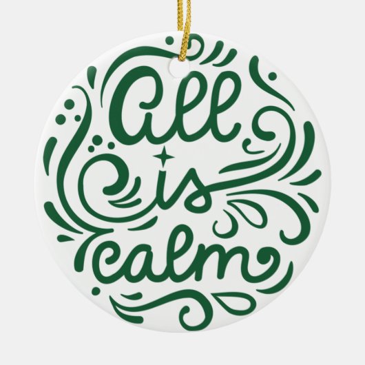 Custom Foto All is Calm Holiday Weihnachten Kerami Keramik Ornament (Vorne)