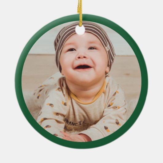 Custom Foto All is Calm Holiday Weihnachten Kerami Keramik Ornament (Hinten)