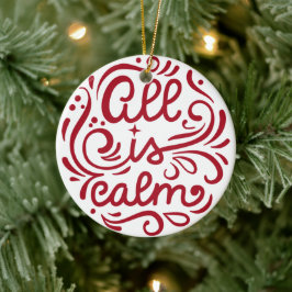 Custom Foto All is Calm Holiday Weihnachten Kerami Keramik Ornament