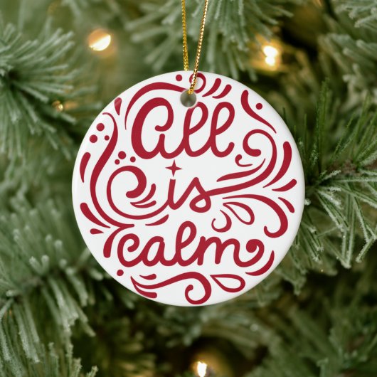 Custom Foto All is Calm Holiday Weihnachten Kerami Keramik Ornament (Baum)