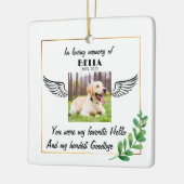 Custom Foto Angel Dog Memorial Gefälliges Beileid Keramikornament (Links)