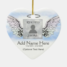 Custom Foto Angel Wings and Heart Memorial