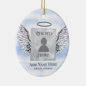 Custom Foto Angel Wings Memorial Keramik Ornament (Rechts)