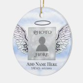 Custom Foto Angel Wings Memorial Keramik Ornament (Links)