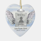 Custom Foto Angel Wings Memorial Keramik Ornament (Rechts)