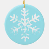 Custom Foto Aqua Blue Snowflake Circle Ornament (Hinten)