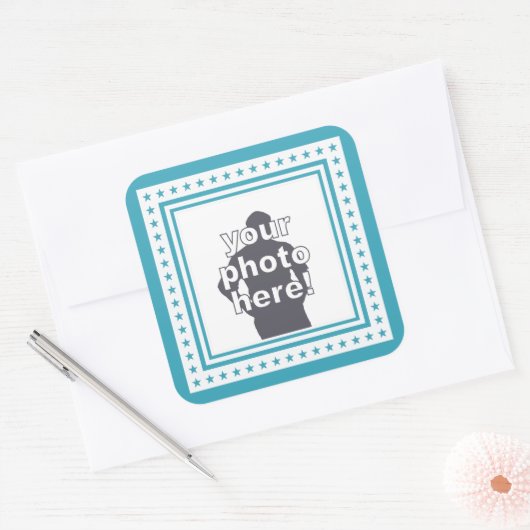 CUSTOM-FOTO-Aufkleber Quadratischer Aufkleber (Umschlag)