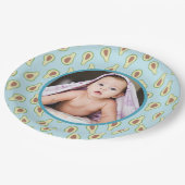 Custom Foto Avocado Pattern Party Pappteller (Schrägansicht)