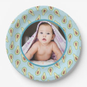 Custom Foto Avocado Pattern Party Pappteller (Vorderseite)