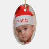 Custom Foto Baby 1. Weihnachten Keramik Ornament (Rechts)