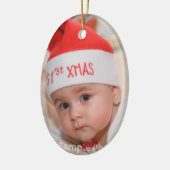 Custom Foto Baby 1. Weihnachten Keramik Ornament (Links)