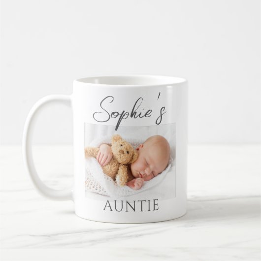 Custom Foto Baby Auntie Tasse (Links)