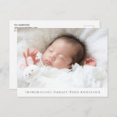 Custom Foto Baby Birth Ankündigung Postkarte (Vorne/Hinten)