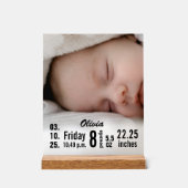 Custom Foto Baby Birth Stats Acrylschild (Vorderseite)