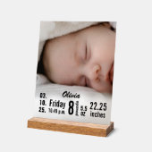 Custom Foto Baby Birth Stats Acrylschild (Winkel)