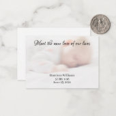 Custom Foto Baby Birtname Ankündigungskarte Mitteilungskarte (Vorderseite/Rückseite Beispiel)